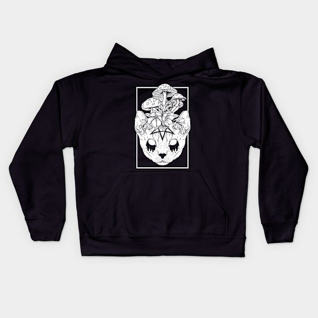 Cottagecore Aesthetic Gothic Sphynx Cat Occult Kids Hoodie by Alex21